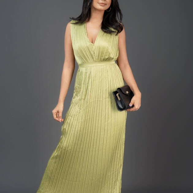 Pleated maxi dress