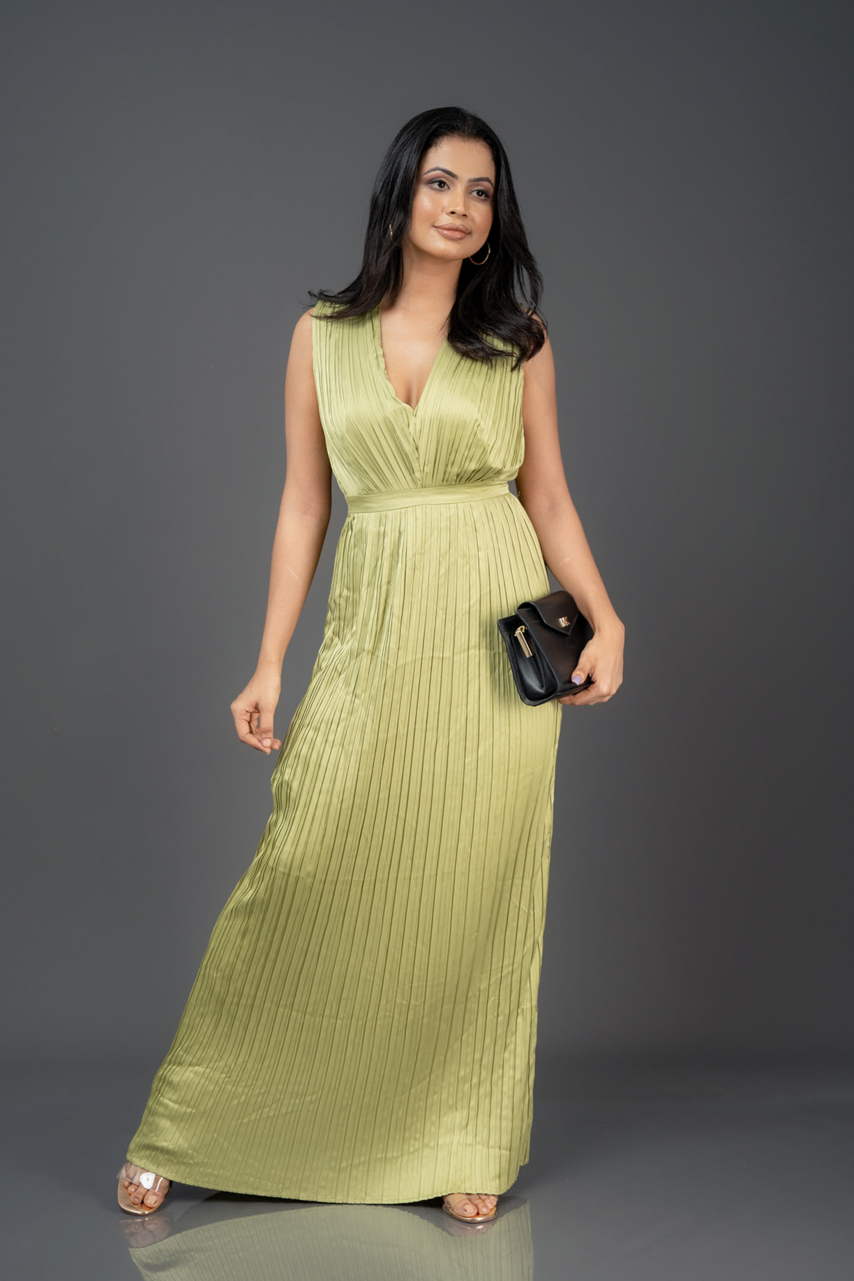 Pleated maxi dress