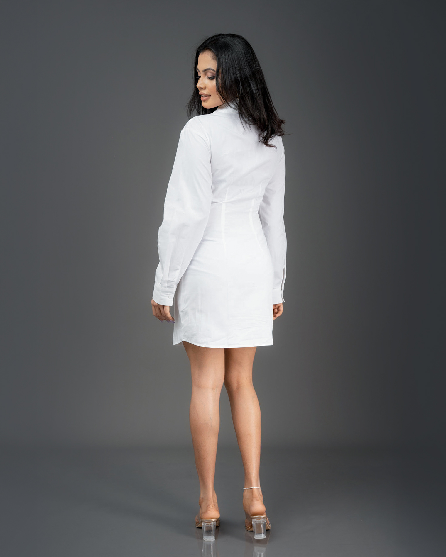 Lace up mini shirt dress - Image 3