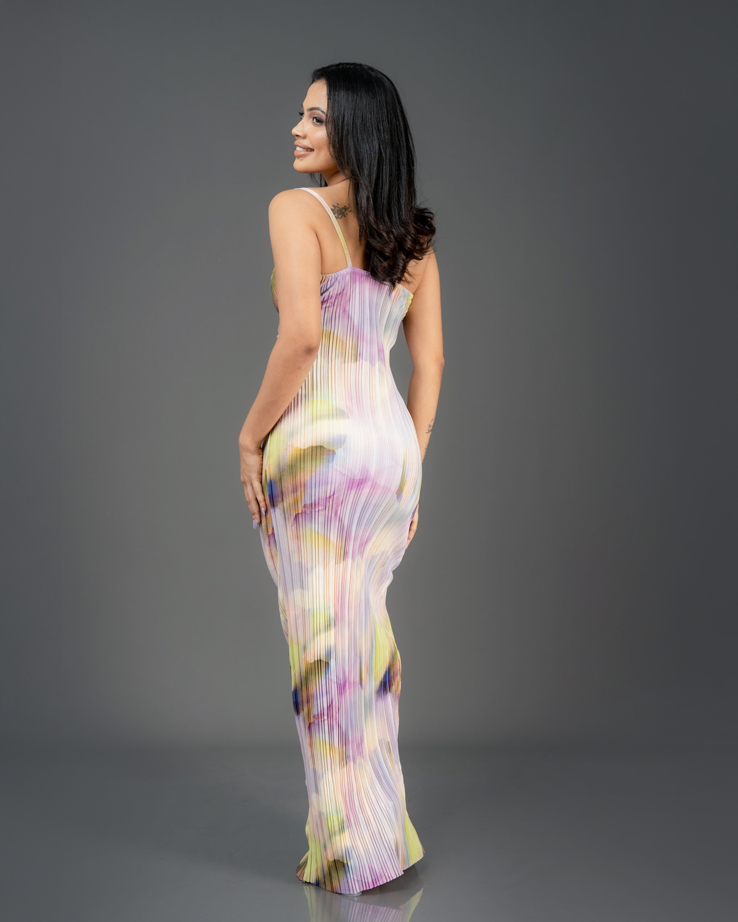 Plisse Strappy Maxi Dress - Image 3